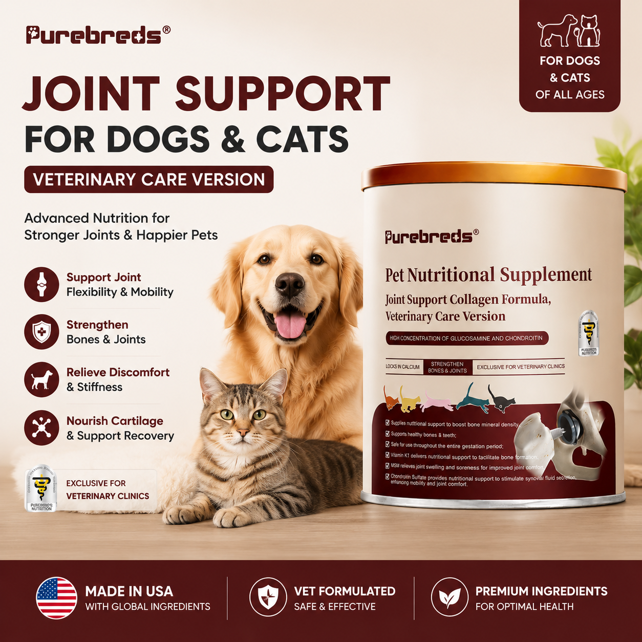 Calcium & Bone Support Complex Powder for Pets