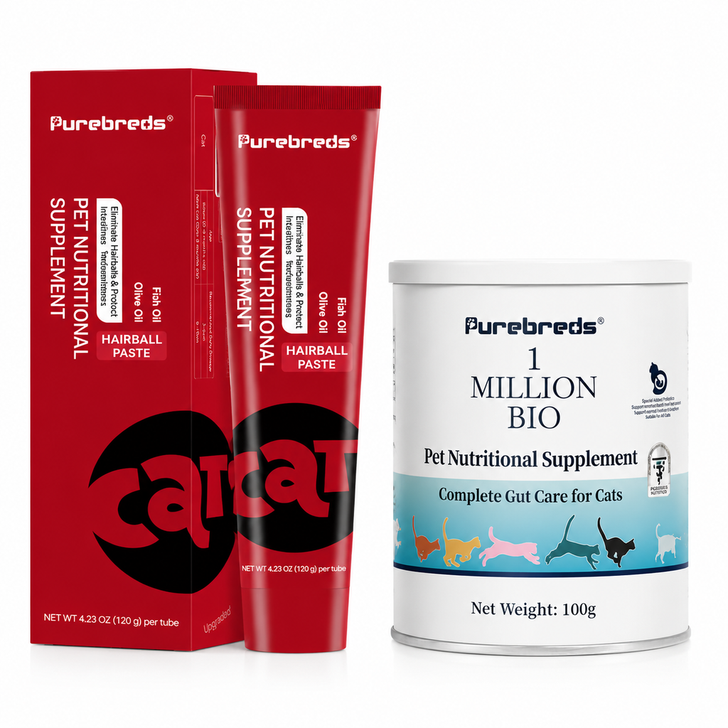 Purebreds Complete Cat Digestive Care Kit – Hairball Relief & Gut Health Support