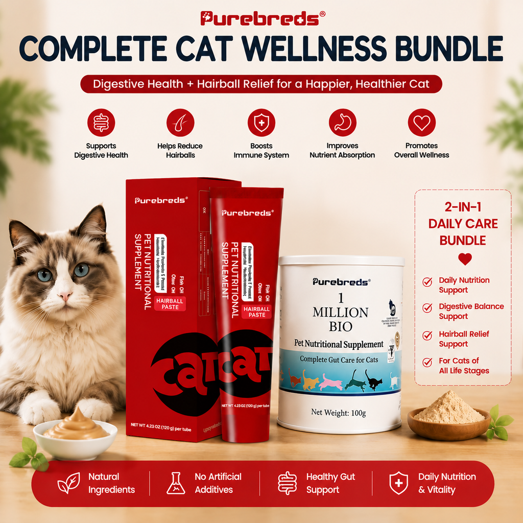 Purebreds Complete Cat Digestive Care Kit – Hairball Relief & Gut Health Support